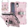360 Rotating Stand Armor Case for Xiaomi Redmi Pad 2 2025 11 Inch Model 25040RP0AG Hybrid Cover with Shoulder Strap Silicone+PC