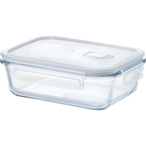 Kakusee HO-05 Home Meal - Heat-Resistant Glass Storage Container with Steam Valve, Rectangular, 1000ml, Clear