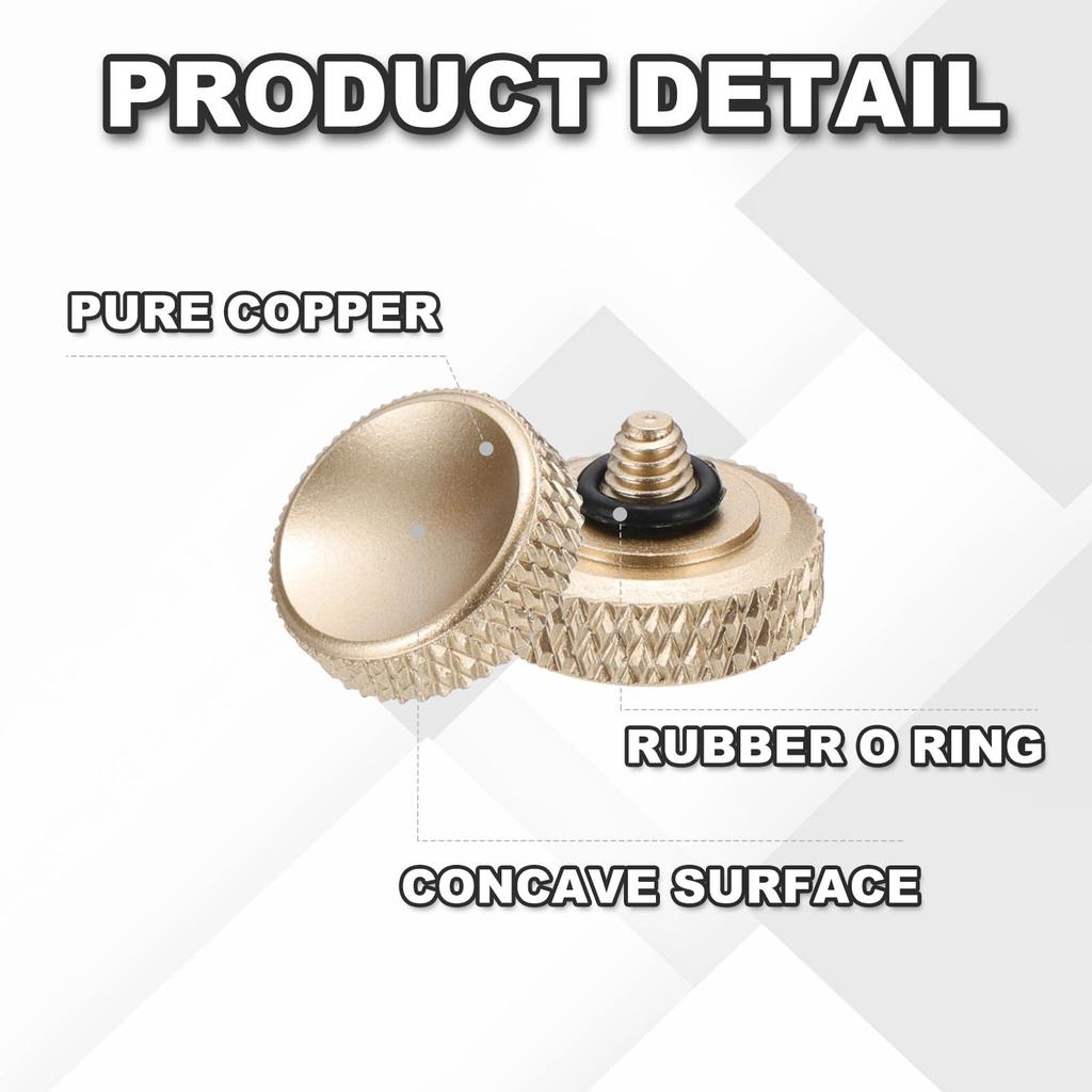 PATIKIL Camera Shutter Release 12mm Concave Shutter Release Pure Copper Camera Button for Leica Cushion Gold Button, 2-Piece Button, Nikon, Fujifilm,
