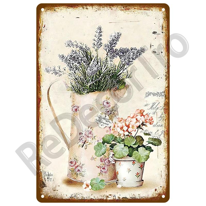Outdoor Indoor Home Wall Decorative Plaque Plates Farm Birds Retro Tin Sign Gardening Metal Sign Vintage Metal Sign For Garden