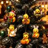 Novelty Duck Gift for Adults Kids Advent Calendar, 24-Day Christmas Countdown Box with Cute Acrylic Calendar Toy, Tree Hanging Decor, Holiday
