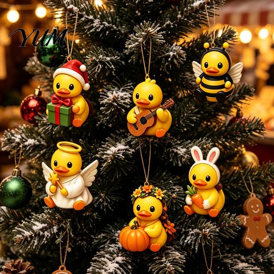 Novelty Duck Gift for Adults Kids Advent Calendar, 24-Day Christmas Countdown Box with Cute Acrylic Calendar Toy, Tree Hanging Decor, Holiday