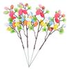 4Pcs Easter Egg Branches Realistic Artificial Colorful DIY Decoration for Party Photo Props Easter Branch Decor Supplies