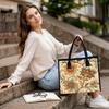 Vintage Floral Large Capacity Handbag for Daily Commute Shopping Casual Portable Tote Bag for Women