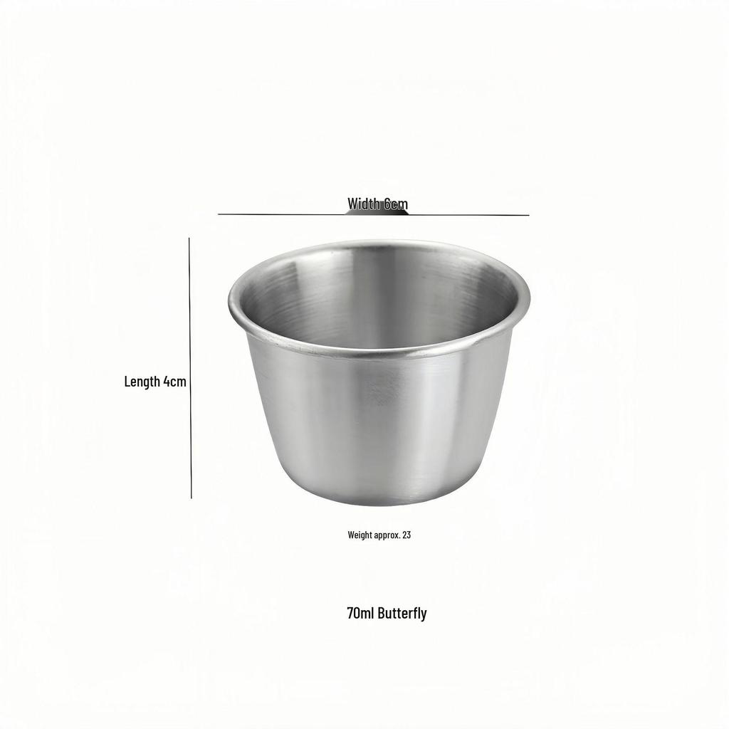 50/70ML Stainless Steel Sauce Cup with Silicone Lid - Leak-Proof Seasoning and Dipping Container