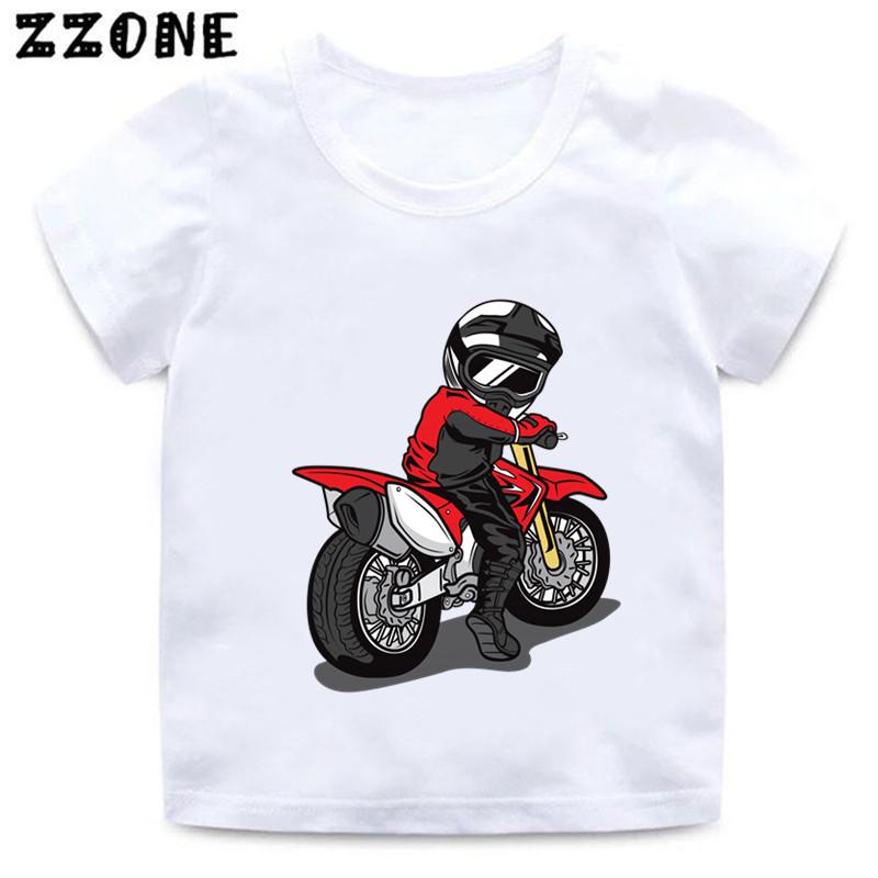 Motorcycle Motocross Print Kids TShirt Baby Boys Cartoon Funny T Shirt Summer Short Sleeve Children Streetwear Tops Girls Cloth