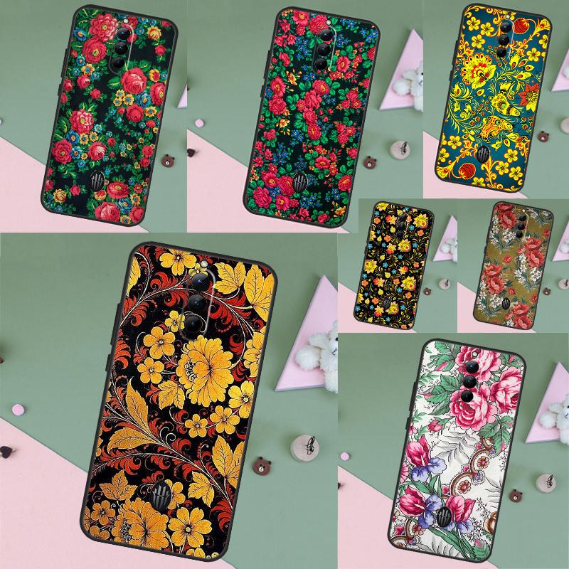 Russian Scarf Floral Case For ZTE Nubia RedMagic 11 9 8 10 Pro Plus 8S 9S 10S Pro 5G 5S 6 7 6S 7S Pro 10 Air Cover