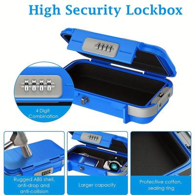 1pc Portable Beach Password Box Storage Password Box Outdoor Portable Large Space Storage Box