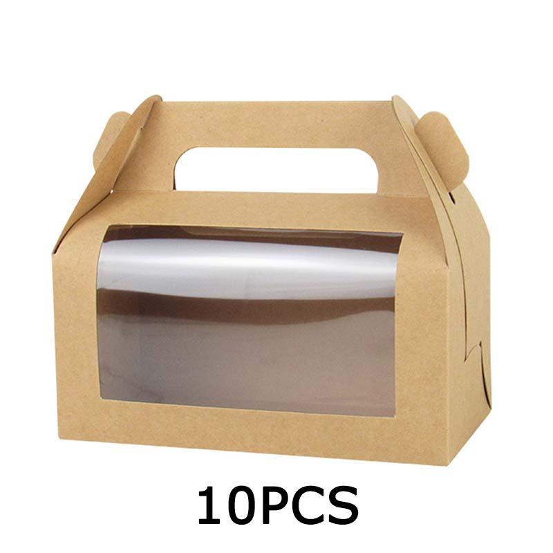 WTEMPO Clear Window Gift Handle Boxes Party Favor Decor Treat Boxes DIY Graffitable Foldable Paper Packaging Boxes for Storing/Gifting Delicate Items