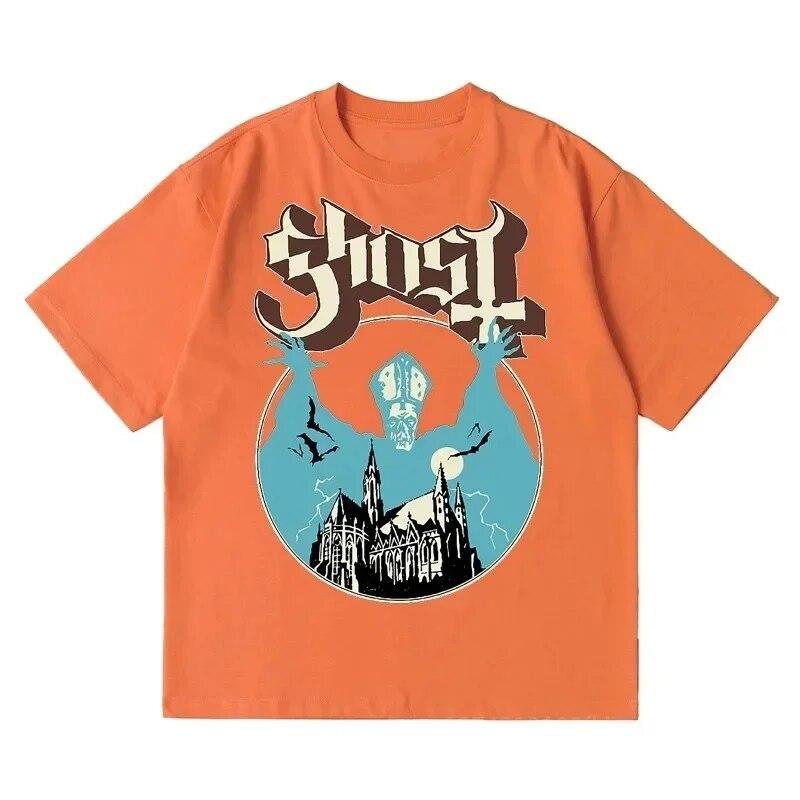 Tricou nou Ghost Band Femei Oversize Moda Cool London Singer Fans Essentials Summer Maneca scurta Print Rock Plain Negre Tricouri Unisex