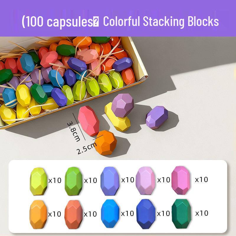 Montessori Stone Stacking Educational Puzzle Blocks for Girls – Early Learning Gift