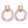 Natural Gemstone Woman Earrings Oversized Hoop Stainless Steel Earrings Wedding Party Jewelry Gifts Women's Fine Jewelry