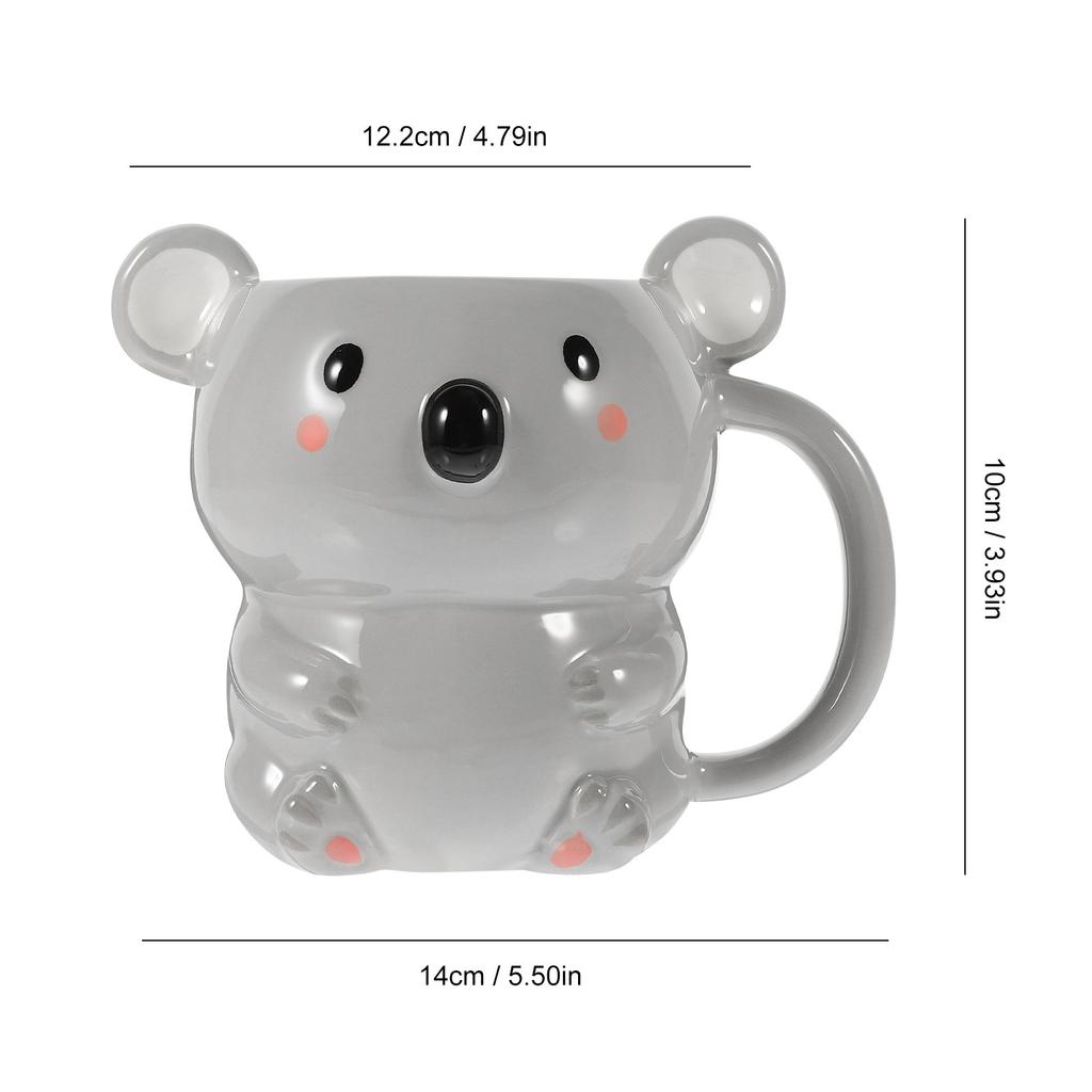 Adorable Bear Ceramic Water Cup for Coffee Tea Milk Soup Heat Resistant Home Use Simple Easy Clean Round Edge Safe Skin Contact