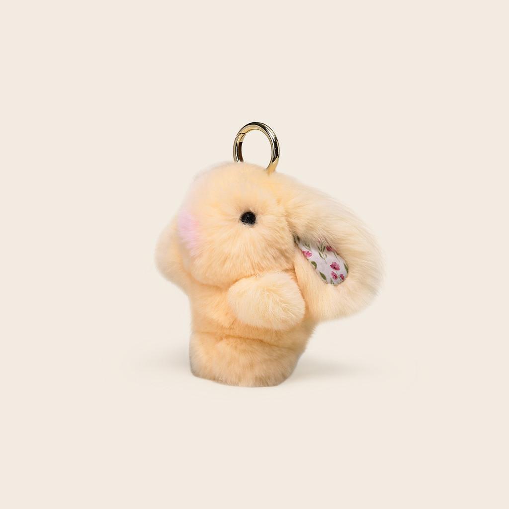Bunny Keychain Plush With Flower Print For Bag Pendant Decoration Gift Kids
