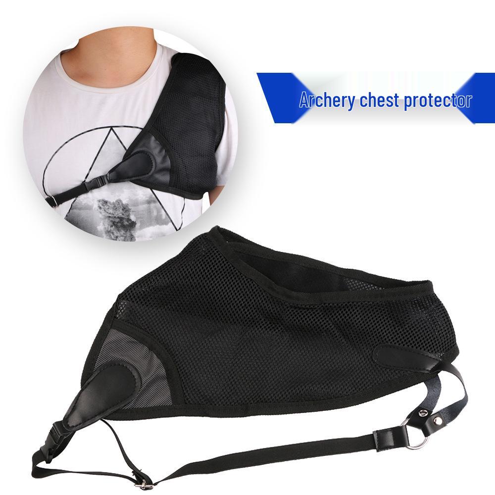 Huwairen Black Nylon Archery Chest Guard with Elastic Buckle