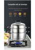 304 Stainless Steel Double Layer Steamer Pot for Induction & Gas Stoves - Multi-Functional, Thickened, Food Grade