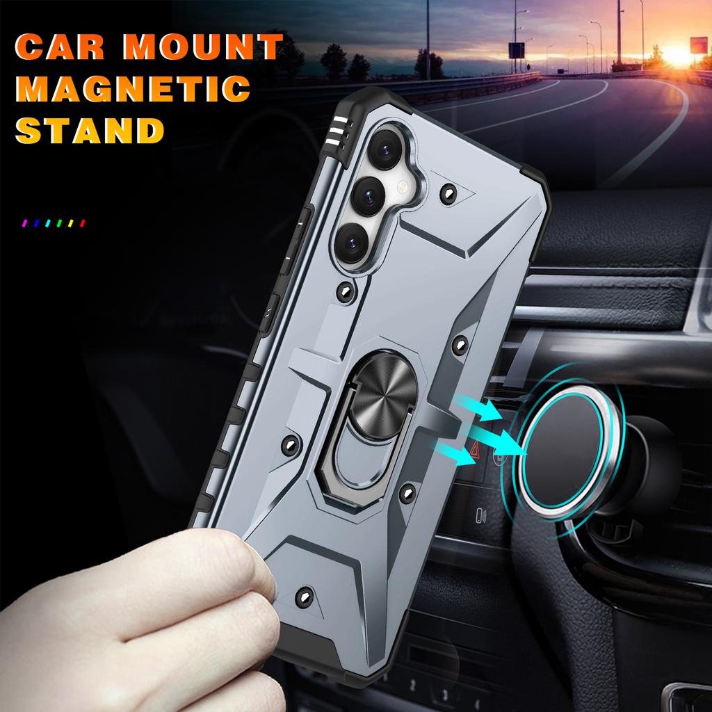 For Samsung Galaxy S24 Case PC+ TPU Ring Kickstand Magnetic Car Mount Phone Cover