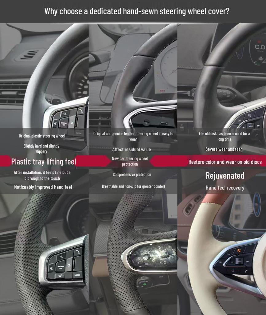 Zakázkové ručně šité potahy na volant a rukojeti pro Mercedes-Benz GLC260, E300, GLE, GLA, GLB