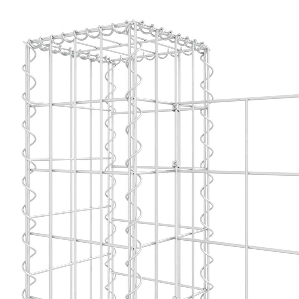 Vidaxl Ogrodzenie Gabionowe Z 3 Słupkami, Żelazo, 260X20X100 Cm