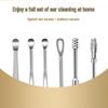 Stainless Steel Ear Pick Set - Universal 6-Piece Ear Cleaning Tools for Adults & Children with Portable Storage.