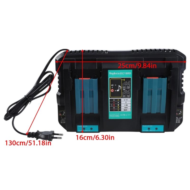 Dual Battery Charger 4A for 14.4V 18V BL1860 BL1840 BL1850 BL1845 DC18RA BL1415 BL1430 BL1830 DC18RC DC18RD