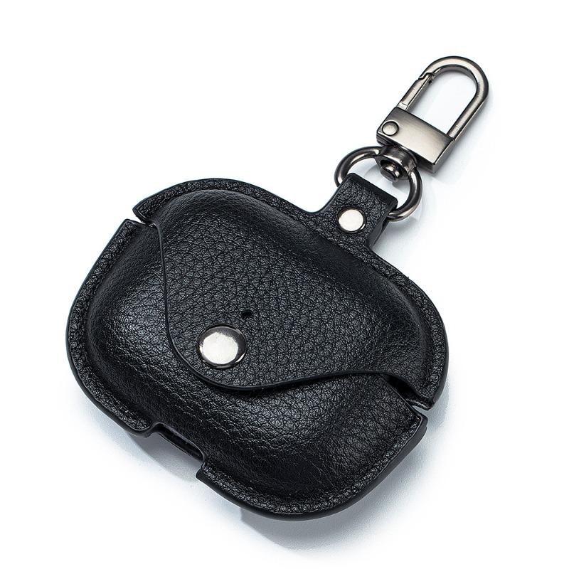 Leather applicable AirPods Pro all-inclusive protective case fashionable apple earphone protective case bluetooth wireless earphone cover Airpods pro чёрный