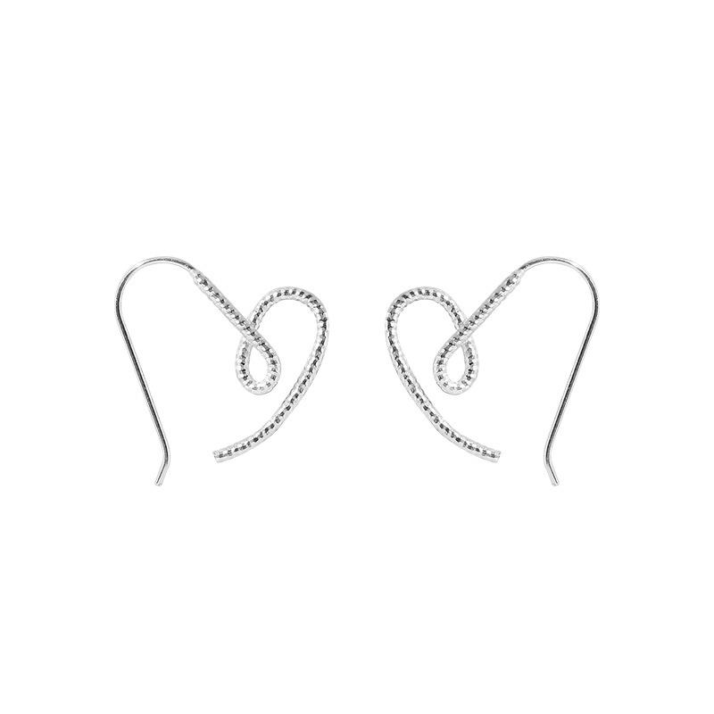 Simple Heart-shaped Exaggerated Large Earrings Personalized Hollow Twist Love Heart Design Sense Ear Hook Female Ear Jewelry