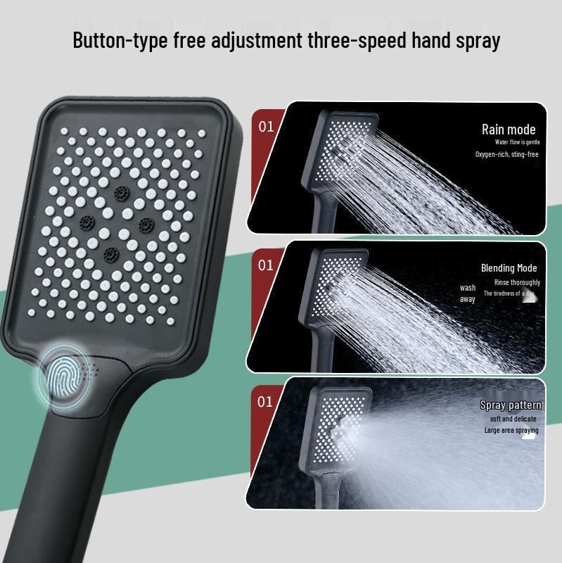 High-Pressure Rainfall Handheld Shower Head Set for Home Bathing