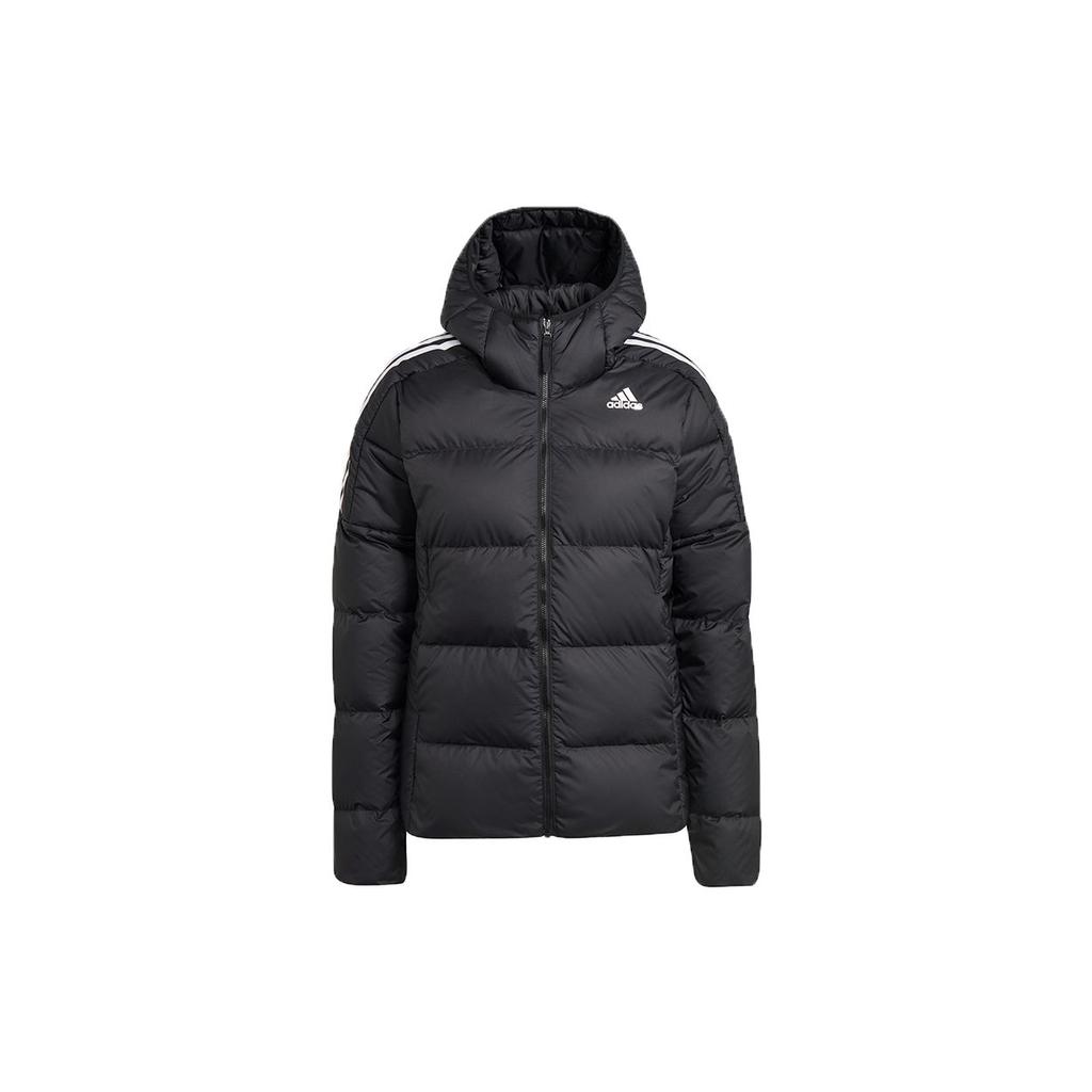 Adidas Essential Mid Down Hoodie - International Edition Women Outerwear Black GT9175