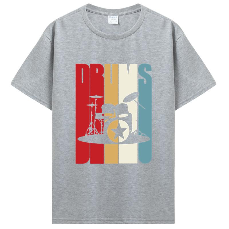 New Oneck Unisex T Shirt Retro Drums Drummer Gift Idea 70s 80s Vintage Tshirt Street Tshirt Funky Prince Tee Shirt Cotton