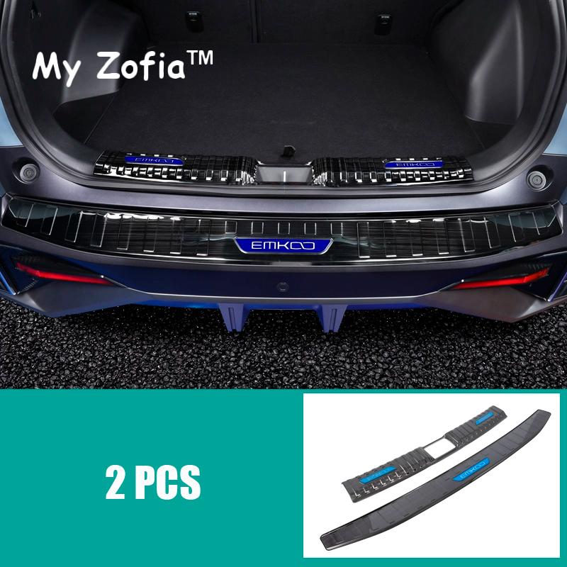For GAC Trumpchi EMKOO 2023 2024 2025 Car Trunk Trim Rear Bumper Protector Stainless Steel Door Scuff Plate Sticker Accessories