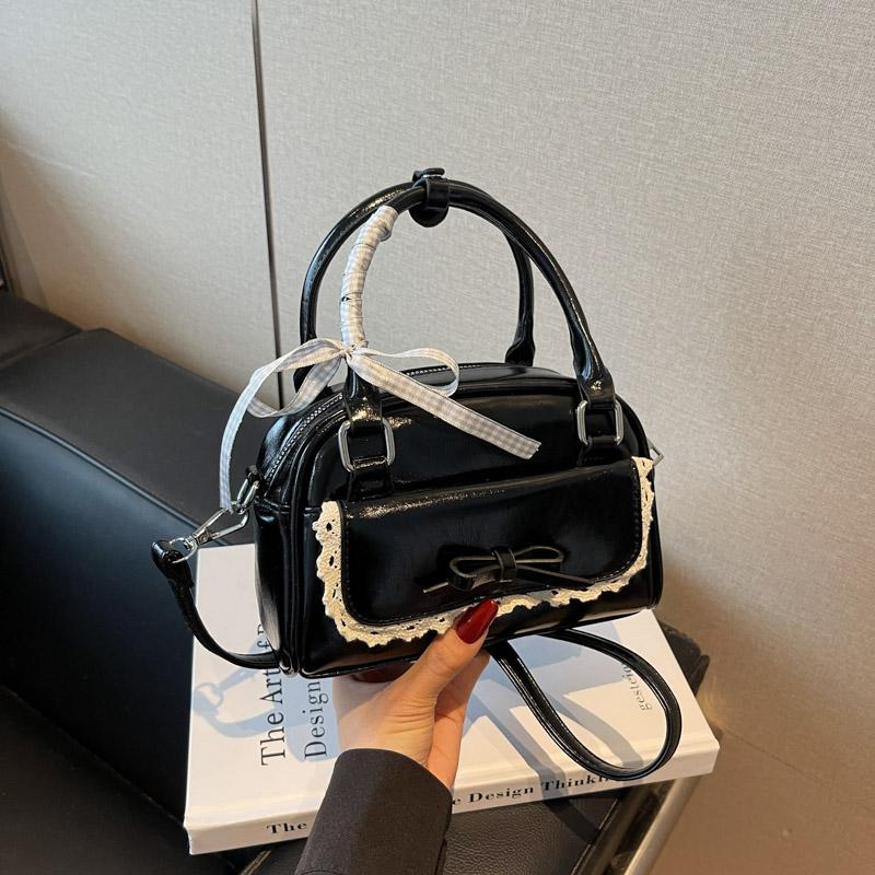 Vintage kabelka přes rameno - Dámská kabelka s mašlí, Korejský streetwear, Ležérní crossbody kabelka, Trendy cestovní taška,