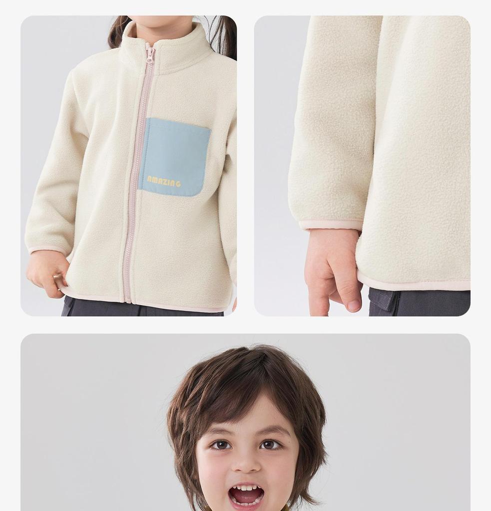 Willberu Kinder 3-in-1 Winddichte Fleecejacke - Jungen & Mädchen Farbblock Wasserdichter Mantel