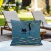 Black Cat In Water Lilies Pillowcase Impressionist Art Cushion Cover Nature Scene Decor Unique Home Accent for Living Room