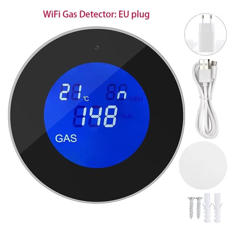PA-210 Интеллектуальный WIFI Датчик Природного Газа LCD Бытовой Детектор Горючих Газов с Сигнализацией Температуры и Утечки Топлива.