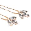 5pcs White Gold Rhinestone Hair Pins Rhinestone Design Bridal Hair Clips  For Women Girls