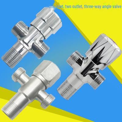 All-Copper Three-Way Triangle Valve for Toilet and Basin, with Dual Outlets and Plumbing Accessories