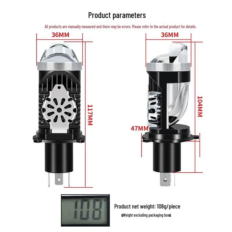 P9 LED Headlight Lens with High/Low Beam - Universal 12V for Cars & Motorcycles