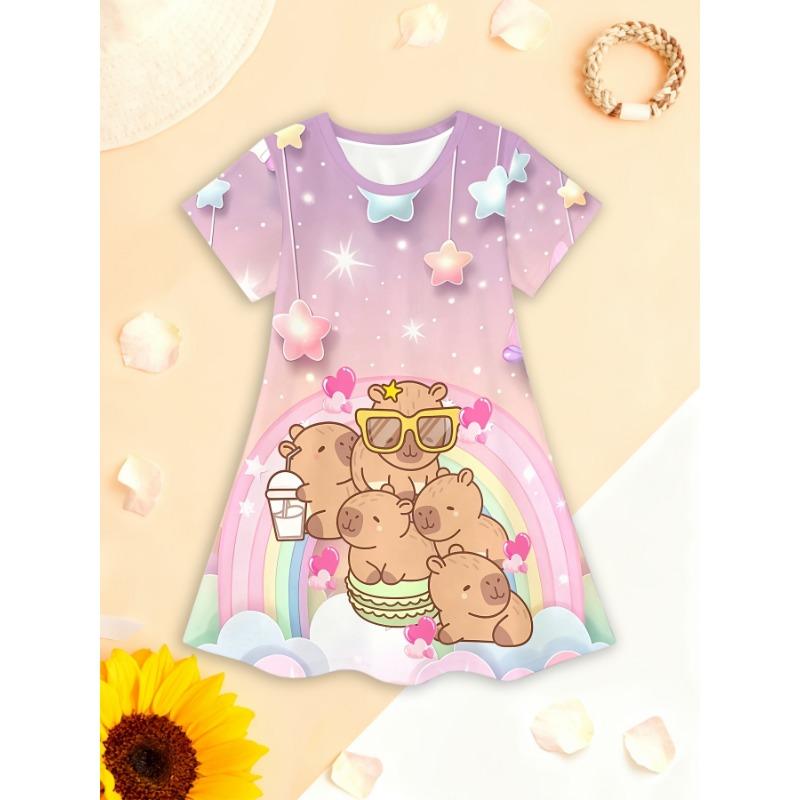 Girls' Dress, Suitable for Parties And Everyday Wear, Sweet Princess Dress, Lightweight Spring And Summer Outfit,