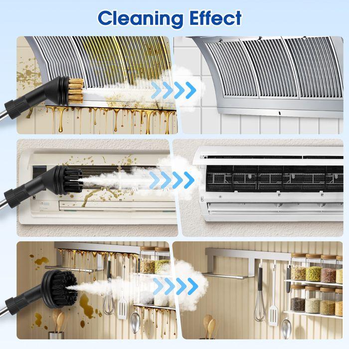 TTLIFE Portable Steam Cleaner 2500W, 1100ML High Pressure Steam Cleaner with 3 Brush Heads, Hand Steam Cleaner