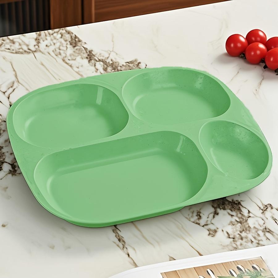 1PC Drop- Divided Plates, Microwave & Dishwasher Safe, Lightweight Plastic Picnic Plates Made of Healthy Materials