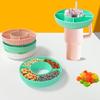 Spill proof Snacks Plate with Cover Practical Snacks Storage Container Cup Plate