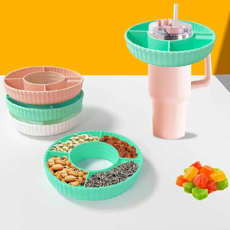 Spill proof Snacks Plate with Cover Practical Snacks Storage Container Cup Plate
