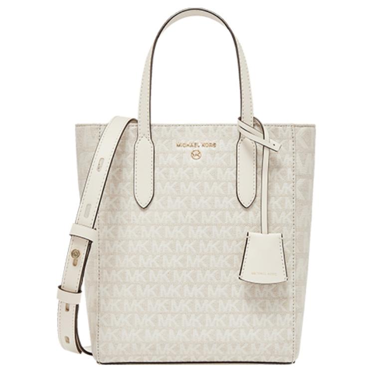 New MICHAEL KORS Sinclair Textile, Leather Tote Bag, Shopping Bag, Handbag Small Women's Beige 30T2G5ST0I-270