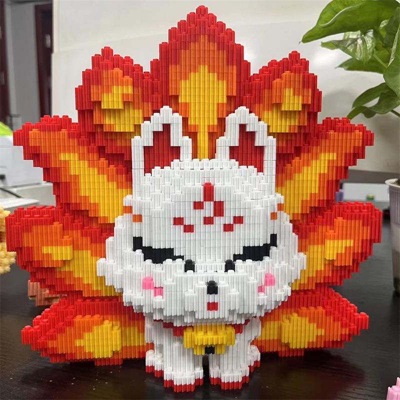 Chao Le Sen Neunschwänziger Fuchs Mädchen Hoher Schwierigkeitsgrad Puzzle DIY Bausteine