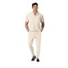 Men's Breathable Polo Sportswear Set - Short Sleeve & Long Pants for Daily Commute Casual Wear