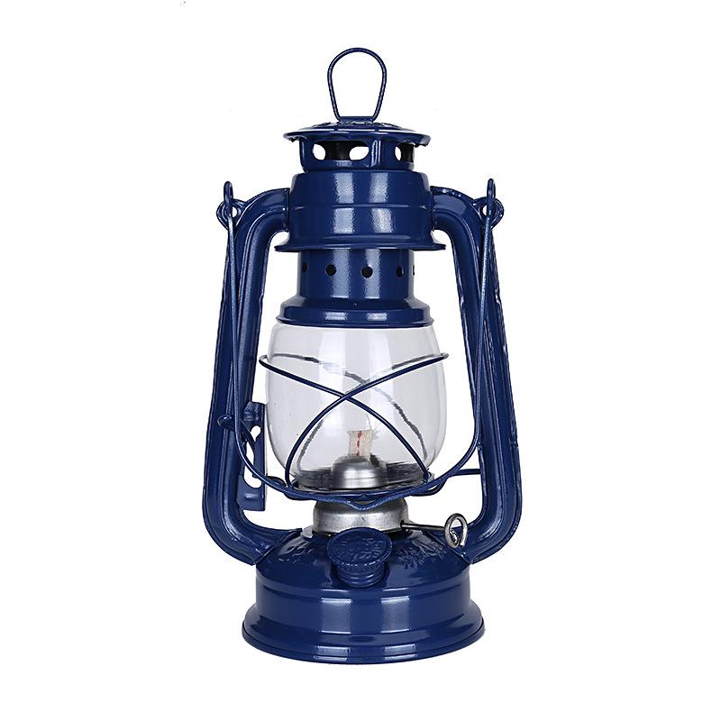 Vintage 25cm Mediterranean Hurricane Kerosene Lamp - Retro Decorative Hanging or Camping Lamp
