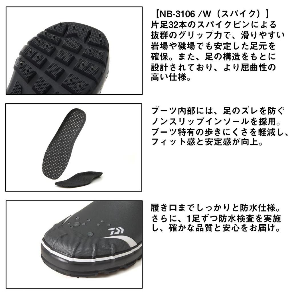 DAIWA Fishing Boots Gray LL NB-3106W (Wide)
