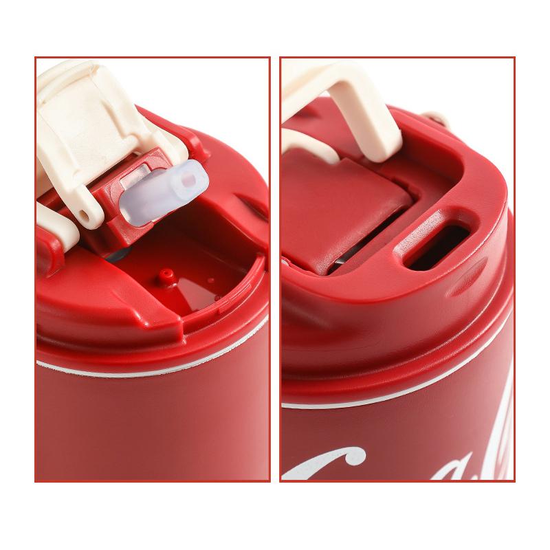 304 Edelstahl Isolierbecher Damen Herren Wasserflaschen Kaffeetasse Geschenk Tragbar Dual Drink Bürobecher Coca-cola Mode 2024