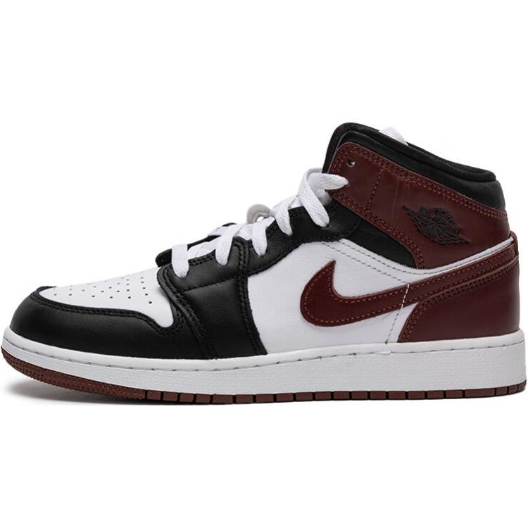 Air Jordan 1 Mid SE GS Dark Pony Kids Sneakers White Black HF3193-102